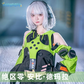 Zenless Zone Zero Anby Demara Cosplay Costume Wig Game Uniform Headphone Props Stocking Cunning Hares Halloween Party for Women