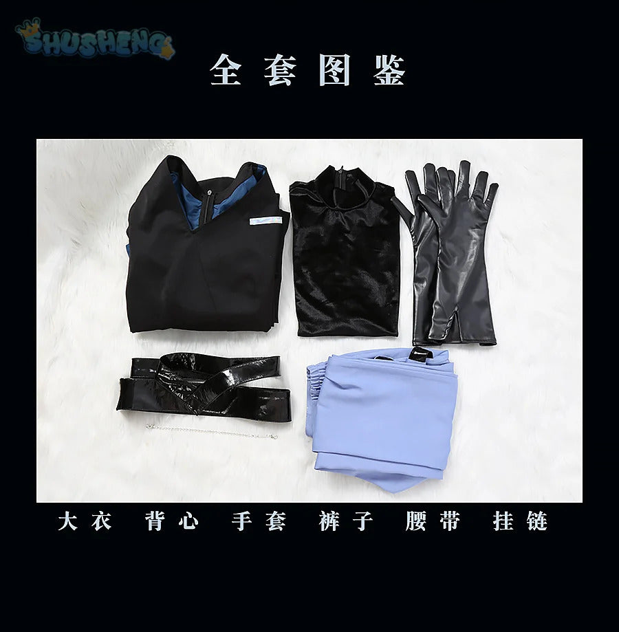 Alien Stage Anime Ivan Cosplay Black Sorrow Cosplay Black Wig Role Playing Party Pants Belt Halloween Carnival Costume Outfit