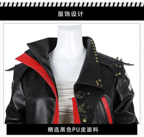 Arcang2 lol VI cosplay costume leather coat men women uniform suit Halloween party Carnival role play outfits Shusheng