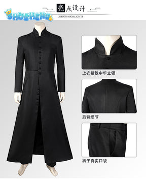 The Matrix Customised Black Costume Neo Trench Coat Only Coat womens mens girls boys unisex Cos clothing