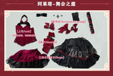 Carlotta Montelli Game Wuthering Waves cosplay costume Halloween Party Gorgeous Red Princess Dress Accessories Props Wig Uniform