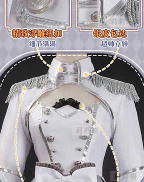 Shusheng-R Tokisaki Kurumi Nightmare Cosplay DATE A LIVE The White Queen Costume Halloween Party Lolita Dress Wig Props Women's Sweet Set