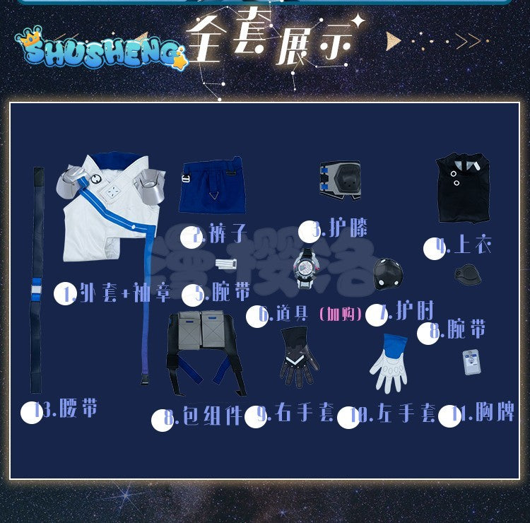 Arlan Honkai Star Rail Cosplay Costume Wig Game Uniform Herta Space Station Security Department Peppy Props Halloween Party Men