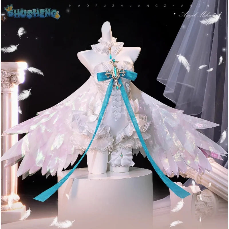 Anime Miku Cospaly  miku Costume Jumpsuit skirt leg, tie socks headwear, props accessories complete set Halloween women uniform