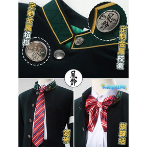 Tasuku tsubakino cosplay costume anime wind breaker wig Furin High School uniform bofurin trench embroider Halloween party