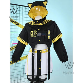 Kagamin Len/Rin Cosplay Costume Rin Kagamin Uniform Len Outfits Ear Cat Claw Cute Halloween Party Play Set for Men and Women