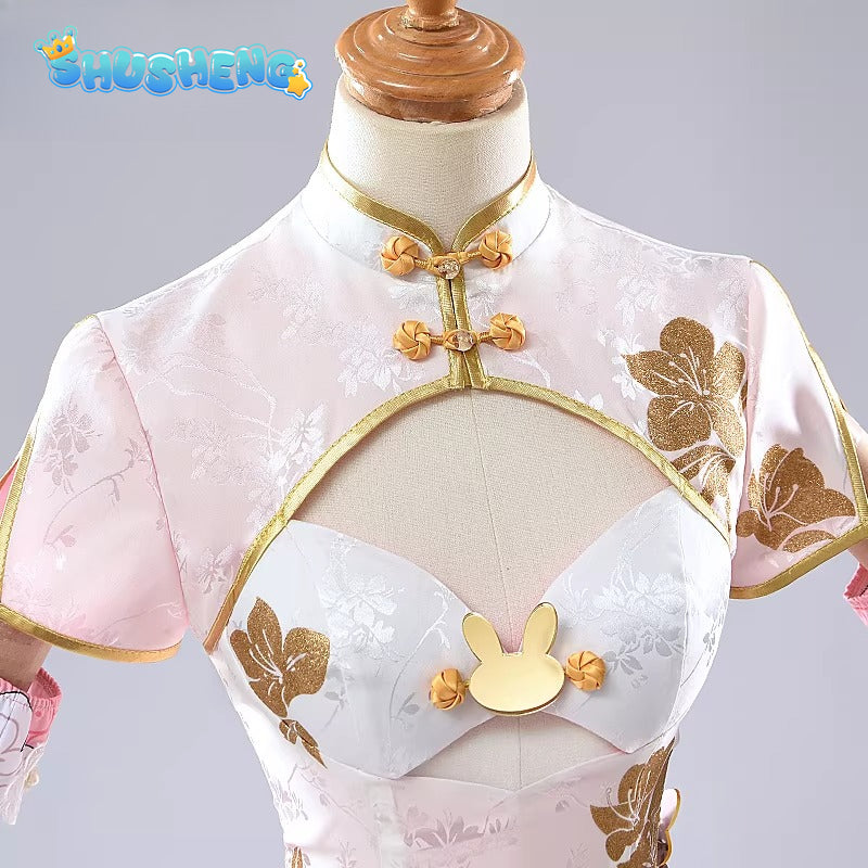 Game Cosplay Series: Azur Lane Laffey Cosplay OC cheongsam sexy Costume Full Set with Rabbit Ears Props Shushengcos