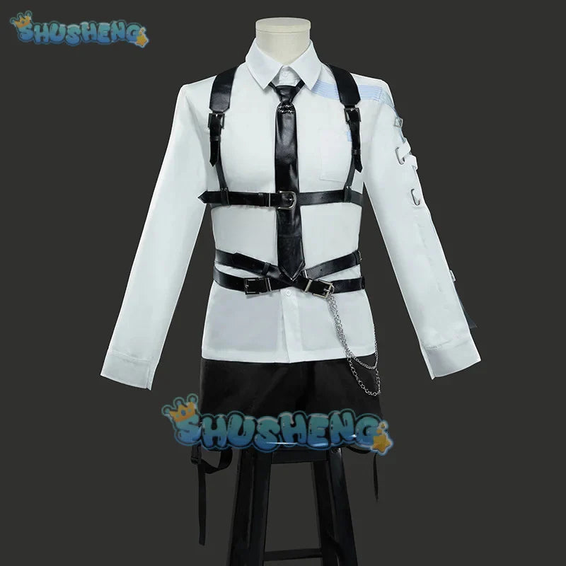 Love and Deepspace Xavier Zayne Rafaye Cosplay Costume Handsome White Gray Shirt Halloween Carnival Party for Man Shusheng