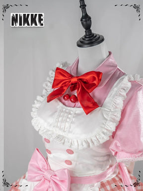 Goddess of Victory: Nikke Kloster Cosplay Kurōsutā Costume Women Pink Halloween Party Lolita Sweet Dress Tie Socks Props Uniform