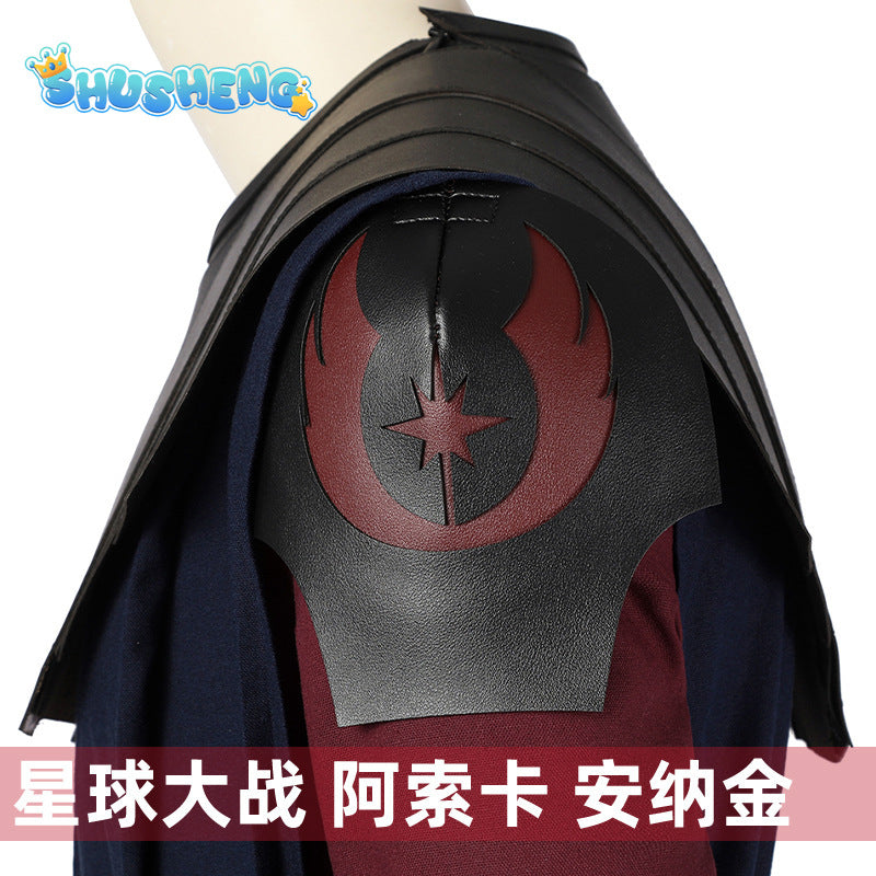 Jedi Knight Anakin Skywalker Cosplay Costume Movie Space Battle Warrior Roleplay Leather Armor Suit Adult Halloween Party Outfit