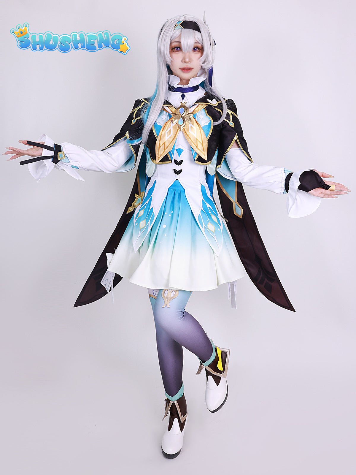 Game Honkai Star Rail Firefly Cosplay Costume Dress Uniform Wig Full Set Suits Uniform Firefly Cosplay Wig Costume Props