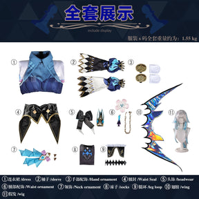 Honkai Star Rail Cerydra Cosplay Costume Wig Dress Cerydra Uniform Amphoreus Scepter Crown Props Halloween For Girls Carnival
