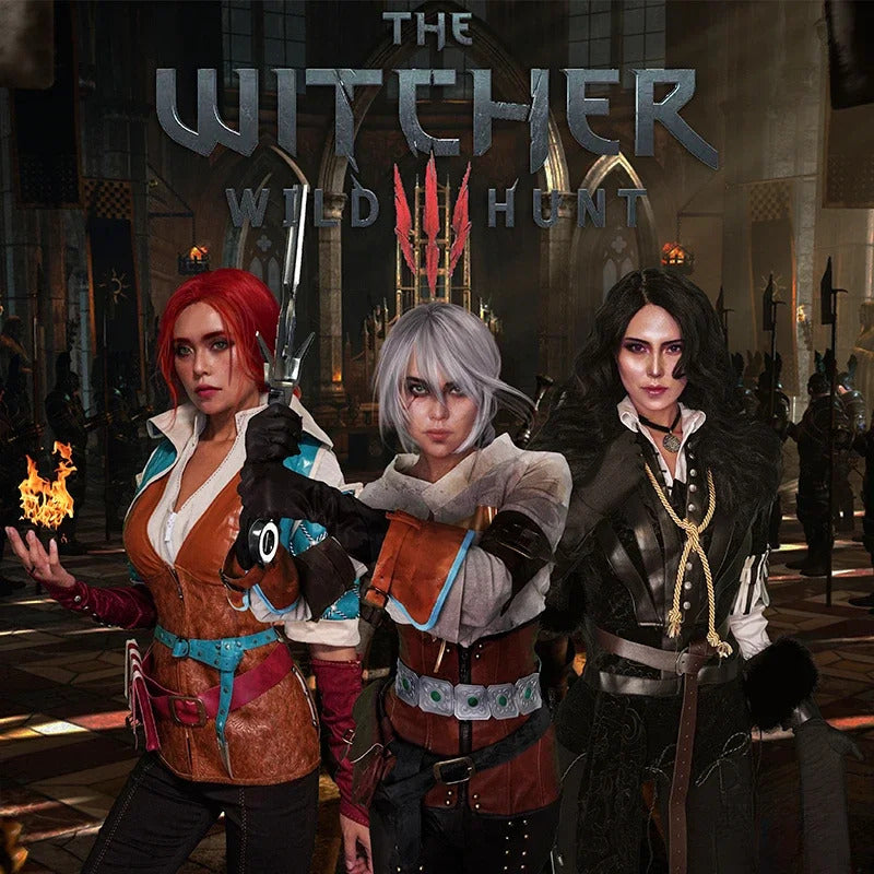 Game Witcher 3 Wild Hunt Cosplay Yennefer of Vengerberg Costume Halloween party fashion leather jacket vest gloves pants suit