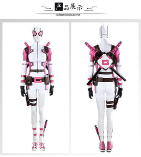 Hero Catcher High Quality Gwenpool Costume Pink Gwenpool Suit Spandex Suit Zentai Cosplay Costume Gwen Pool Costume