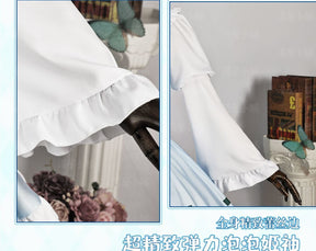 Tsukiyomi Utau Shugo Chara Cosplay Costume Mint Blue Gothic Lolita Dress with Wig For Hallowmas Christmas Role Play Women