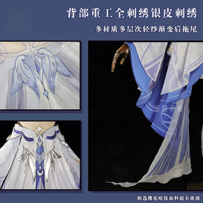 Shusheng-R Genshin Impact Columbina Cosplay Costume Hanfu Dress Halloween Carnival Party Christmas Play Role Clothes Clothing