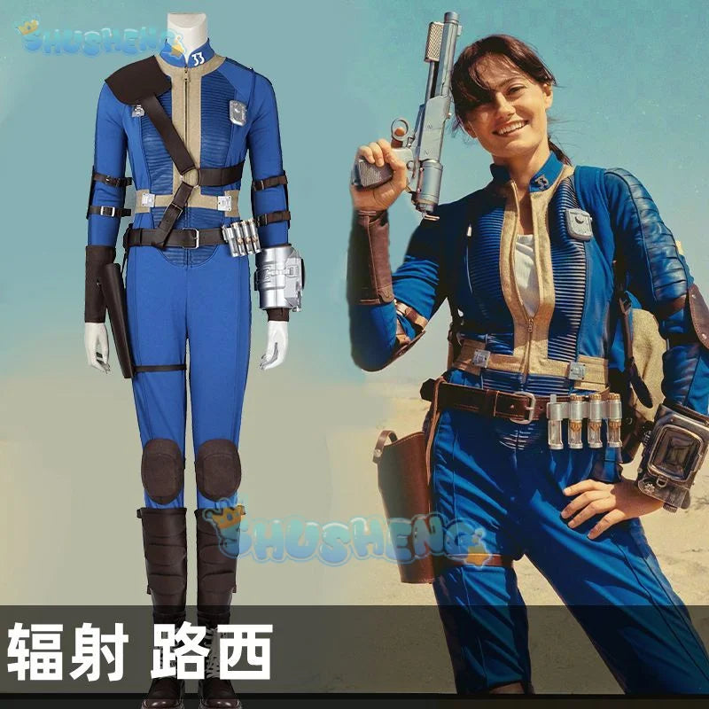 Lucy MacLean Cosplay Costume Fallout Season 1 Vault 33 Female Male Survivor Suit Jumpsuit Uniform Halloween Party Women Men Props