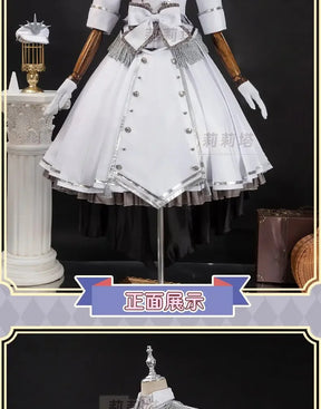 Shusheng-R Tokisaki Kurumi Nightmare Cosplay DATE A LIVE The White Queen Costume Halloween Party Lolita Dress Wig Props Women's Sweet Set