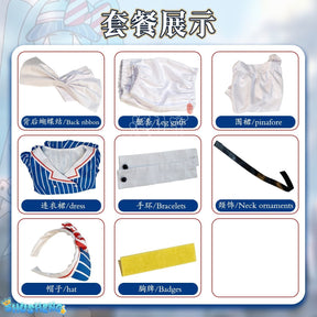 Hatsune Miku Cosplay Costume Anime Mesmerizer Uniform Women Striped Maid Dress Suit Halloween Christmas Carnival Party Dress