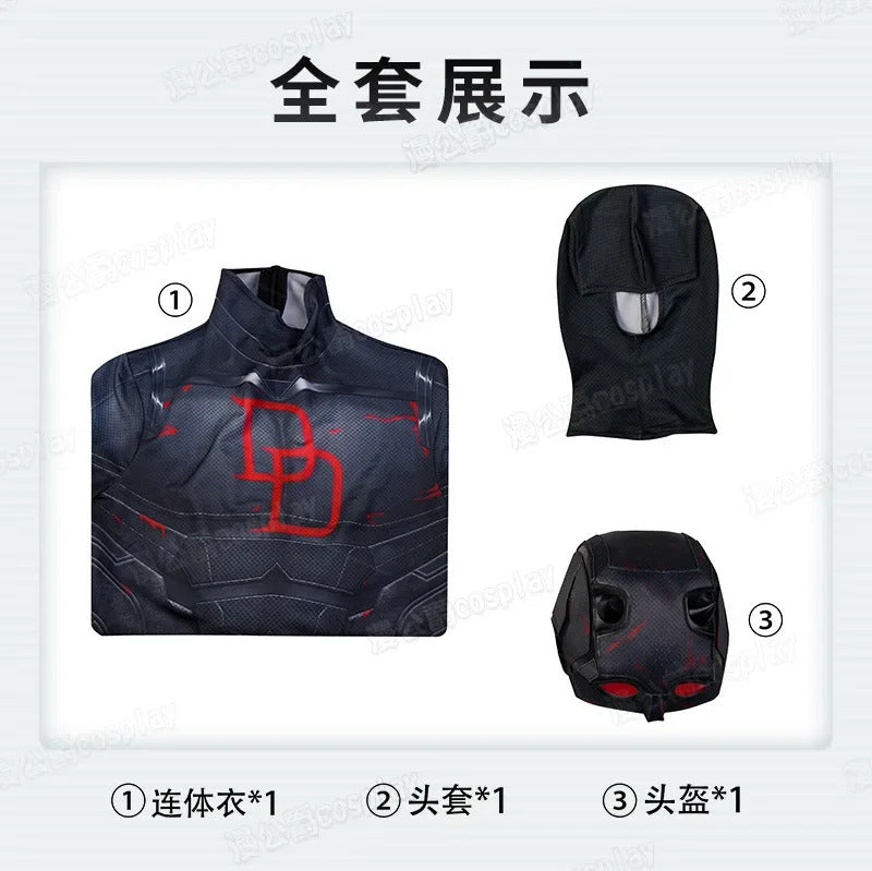 Daredevil‌ Cosplay Costume Jumpsuit Halloween Carnival Party Christmas Play Role Clothes Clothing for Men