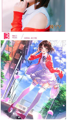Anime Saekano: How to Raise a Boring Girlfriend Megumi Kato Cosplay Costume Girl Red Coat Shirt Skirt Set Lolita Uniform Clothes