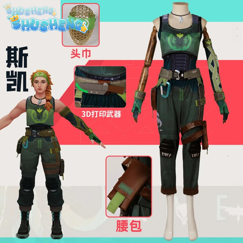 Skye Cosplay Costume Valorant Cos Game Anime Party Uniform Hallowen Play Role Clothes Clothing New Full Set