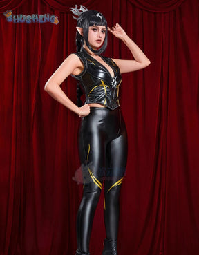 Shadowheart Cosplay BG3 Costume Game Balder Gate 3  Disguise Adult Female Halloween Roleplay Fantasia Black sexy leather suit