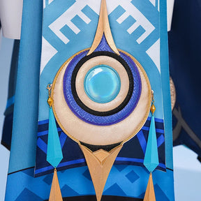 Genshin Impact Lauma Cosplay Costume Dress Uniform Headwear Earrings Frostmoon Scions Halloween Party for Women Girls
