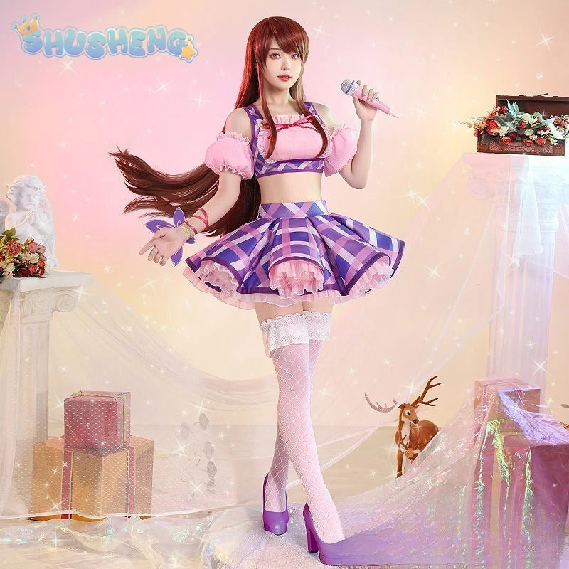 Anime Aikatsu！Cosplay shibuki ran Costume Top, skirt, socks, accessories, cute set party Christmas girl gift set for sale New