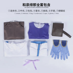 Hina Izumi Cosplay Costume Jumpsuit Anime I'm Living with An Otaku NEET Kunoichi Headwear Bag Halloween Party for Women Props