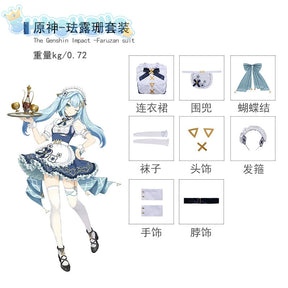 Game Genshin Impact Faruzan Cosplay New Sweet Maid Dress Party Carnival Lolita Uniform Large bow tie Accessory girl Faruzan Set