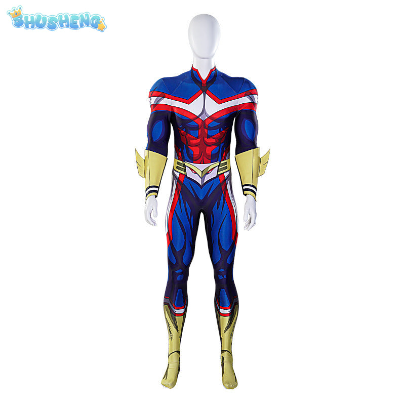 Halloween My Hero Academia All Might Cosplay Costume Superhero Bodysuit Adults Kids Zentai Second Skin Suit