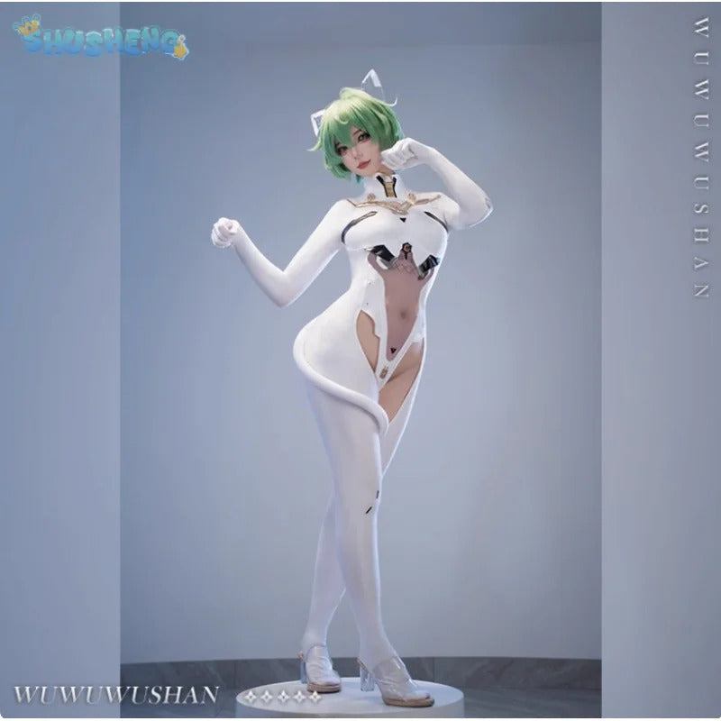 Game Azur Lane Admiral Nakhimov Cosplay Costume Women's sexy white tight fitting clothes tail props wig set Halloween uniform