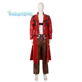 Dante Man Cosplay Costume Devil Cos May Cry 3 Leather jacket pants accessories cool and handsome Halloween party custom uniform