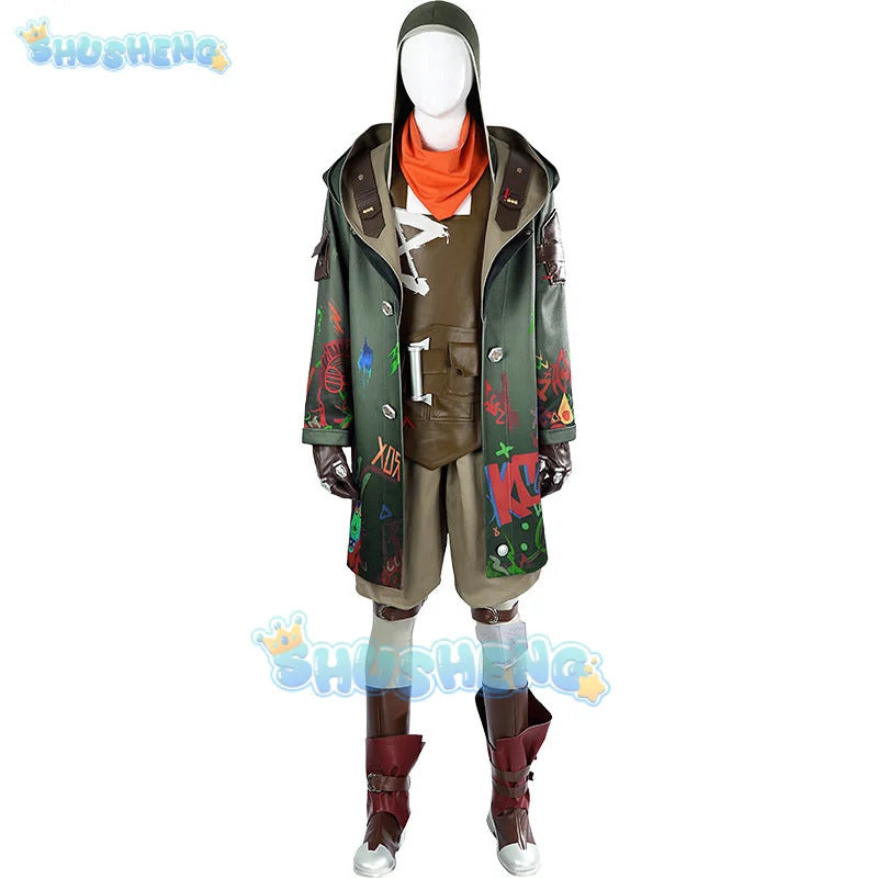 LoL Arcane：League of Legends2 Ekko Cosplay Costume Game Party Uniform Hallowen Carnival Role Clothes Clothing Shusheng