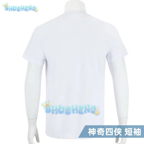Fantastic Four Mr.Fantastic Invisible Woman Human Torch The Thing Cosplay Costume White Short Sleeve Uniform Halloween Carnival