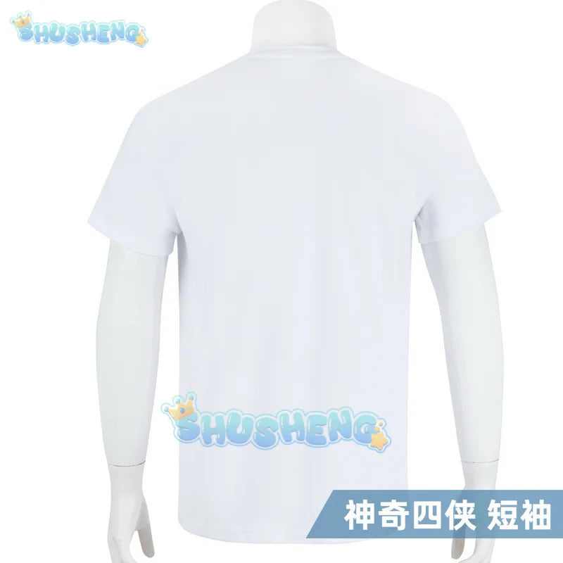 Fantastic Four Mr.Fantastic Invisible Woman Human Torch The Thing Cosplay Costume White Short Sleeve Uniform Halloween Carnival