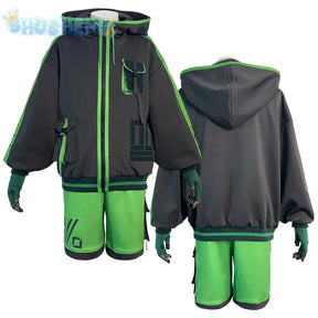 Mob Psycho 100 Cosplay Kageyama Shigeo Costume Handsome long sleeved hooded jacket pants wig Halloween party uniform Man set