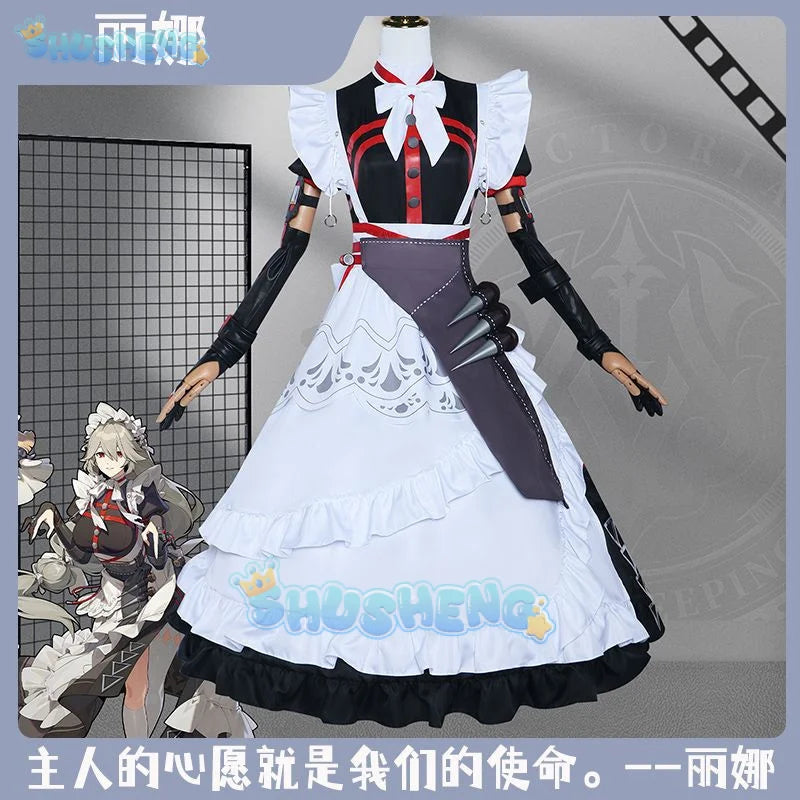 Zenless Zone Zero Alexandrina Sebastiane Rina Cosplay Costume Wig Maid Dress Uniform Victoria Housekeeping Halloween Party Women