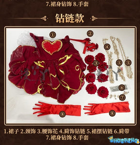 Identity V Specimen Gallery Bloody Queen Official Cosplay Costume Women's Long Dress Game Full Of Suit Character Roleplay Outfit