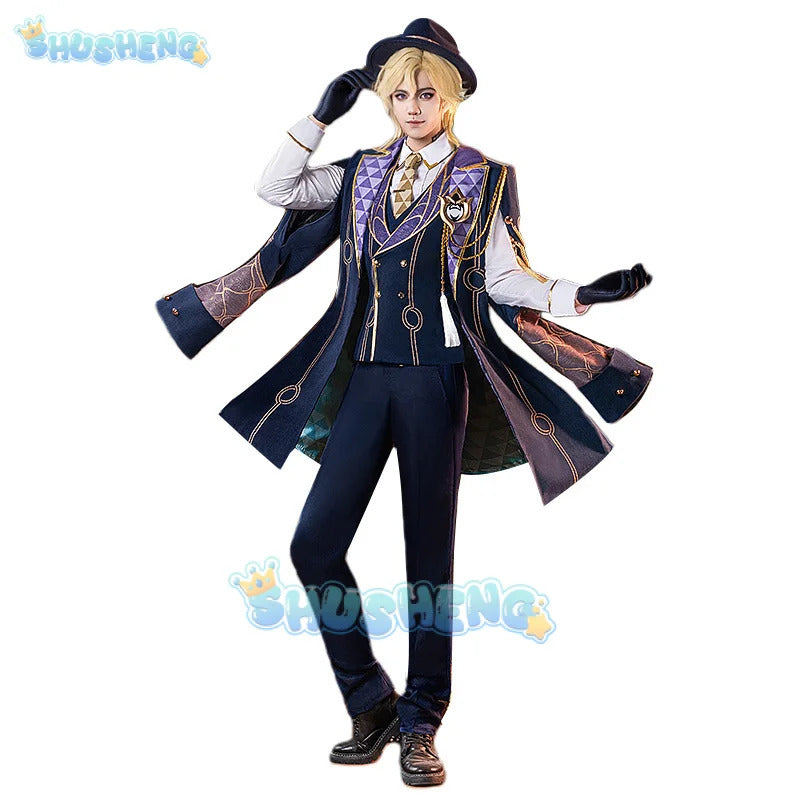 Shusheng Honkai: Star Rail Aventurine Game Suit Gorgeous Handsome Uniform Cosplay Costume Halloween Carnival Party Outfit Men
