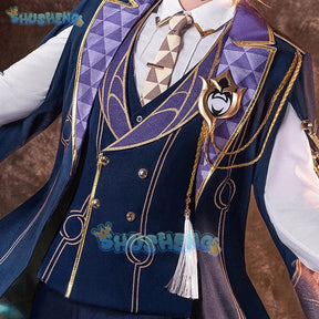 Shusheng Honkai: Star Rail Aventurine Game Suit Gorgeous Handsome Uniform Cosplay Costume Halloween Carnival Party Outfit Men