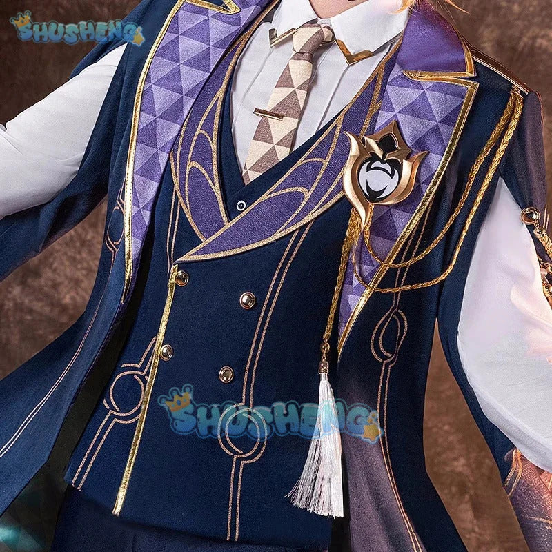 Shusheng Honkai: Star Rail Aventurine Game Suit Gorgeous Handsome Uniform Cosplay Costume Halloween Carnival Party Outfit Men