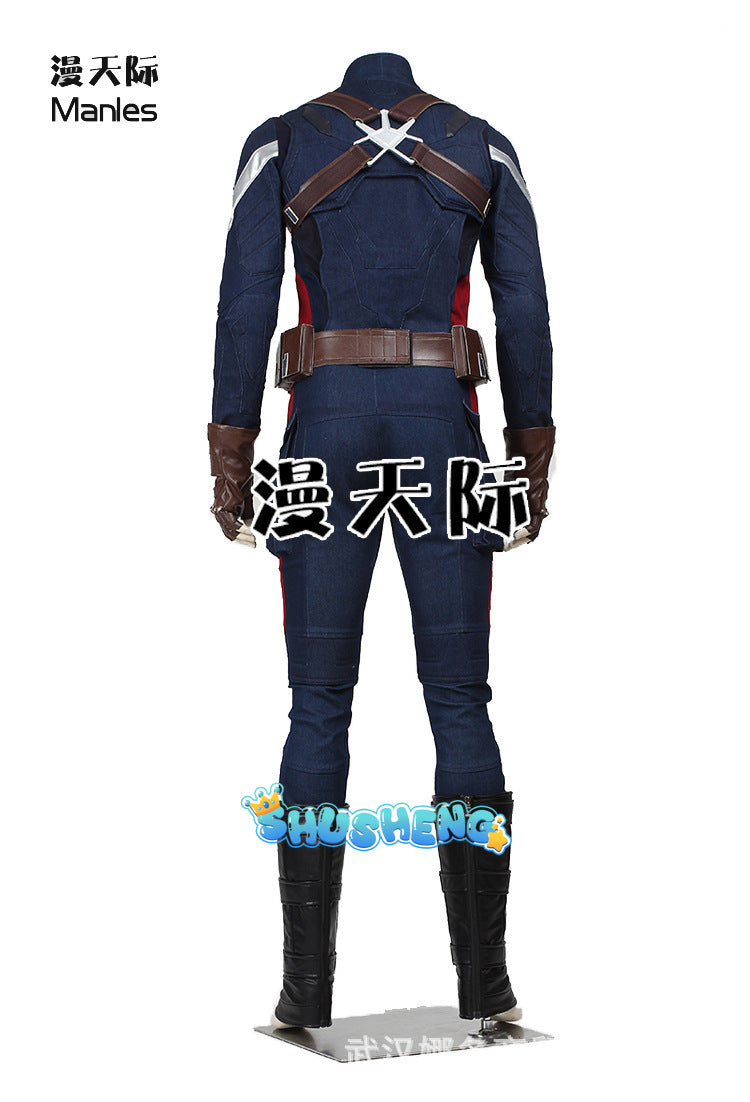 Captain America 2 Cosplay Costume Cos Steve Rogers Jumpsuit Halloween Party Carnival Comic-Con Props Perform Bodysuit Gift