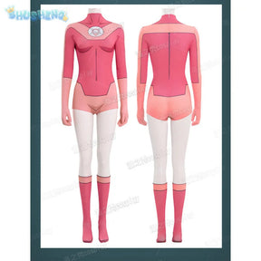 Movie Atom Eve cosplay invincible costume jumpsuit cloak socks shoe set Halloween Party pink Women tight fitting uniform xs-xxxl