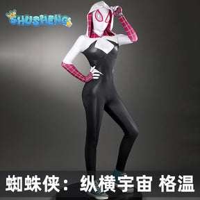 Spider-Man: Across the Spider-Verse Gwen Stacy Spandex Bodysuit Cosplay High quality Costume full set XS-XXXL Shusheng
