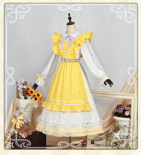 Anime Game Identity V Cosplay Anne Lester Toy Merchant Costume Shimmer Wig Yellow Dress Lolita Girls Halloween Suit Customized