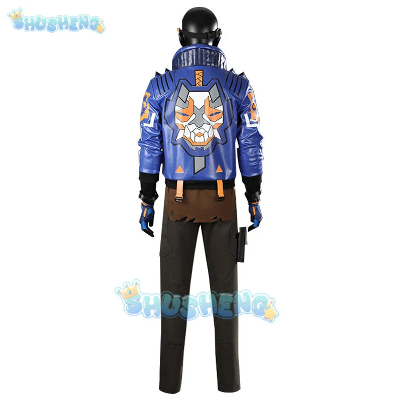 Game Valorant Yoru Cosplay Men Costume Roleplay Fantasia Outfits Jacket Gloves Man Fancy Dress Up Party Clothes For Role Playing