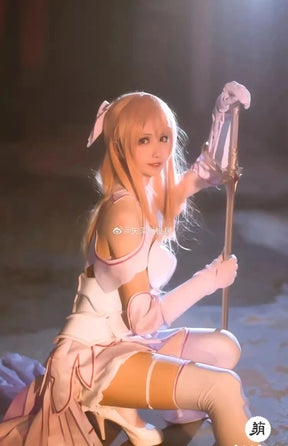 Sword Art Online Yūki Asuna Cosplay Yuuki Asuna SAO Costume Women Dress High Quality Uniform Headwear Gloves Armor Halloween Set