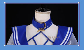 Anime Virtual YouTuber Shylily Lily Cosplay Costume Summer Day Swimwear Bikini Woman Sexy Kawaii Sand Party Sailor Suit